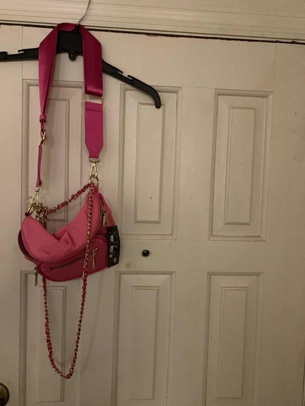 Steve Madden Hot Pink Chain & Strap Crossbody Bag